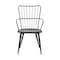 Armen Living Parisa High Back Steel Framed Side Chair in Black Powder Coated Finish and Black Brushed Wood LCPRSIBLBL - alternate 2